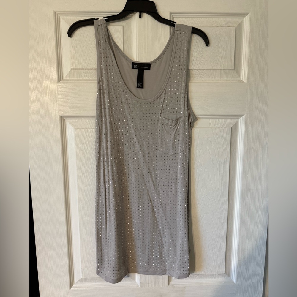INC International Concepts Silver Studded Tank Top